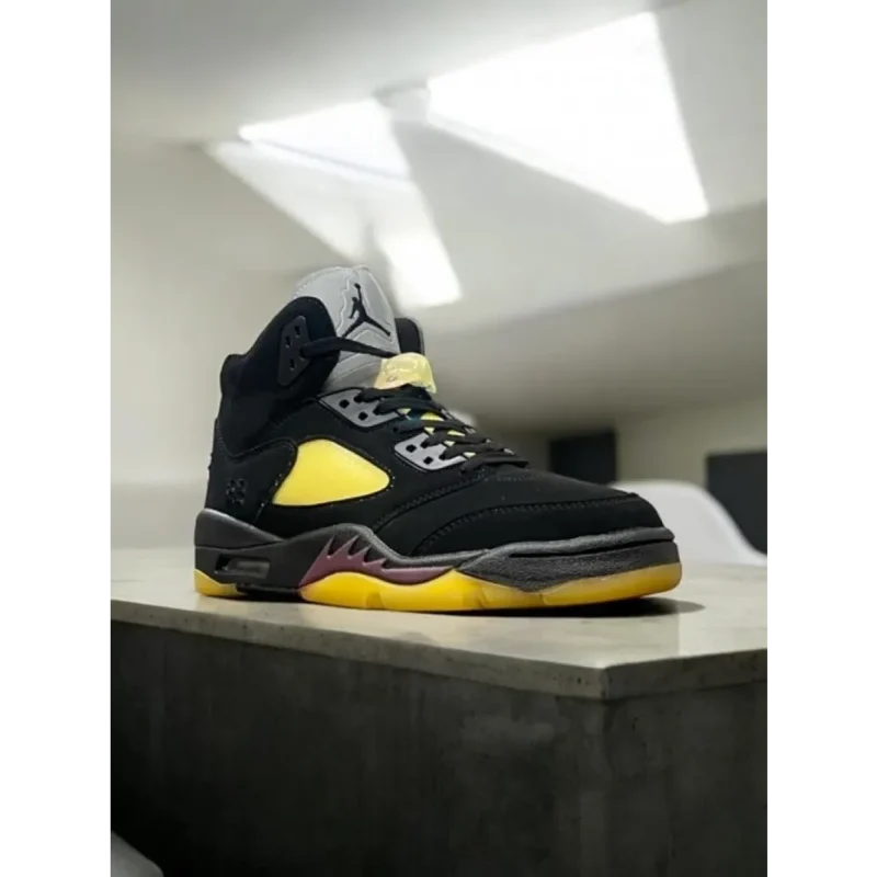 Imported A Ma Maniere X Air Jordan 5 Burgundy Crush Black Shoes For Men (SOS2842)