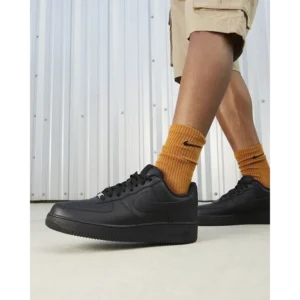 Trendy Nike Air Force 1 Black With Dustbag Pure Leather Shoes For Men (TS778)