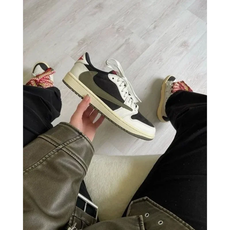 Trendy Air Jordan Retro 1 Travis Scott Olive Green Shoes For Men (TS765)