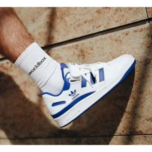Stylish Adidas Forum 84 Low White Blue Shoes For Men (SP49)