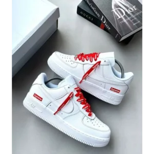 Stylish Nike Airforce 1 Supreme White Shoes For Men (SP53)