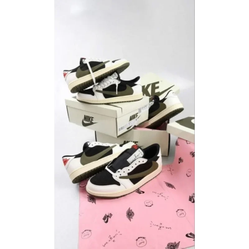 Stylish Air Jordan Low X Travis Scott Olive Green Shoes For Men (TS867)