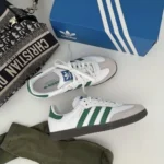 Stylish Adidas Samba White Green Shoes For Men (TS877)