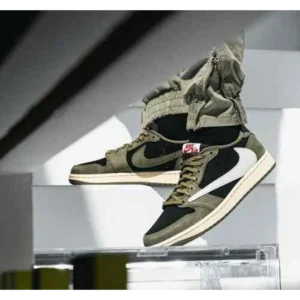 Stylish Air Jordan Retro 1 Travis Scott Black Olive Shoes For Men (SF16)