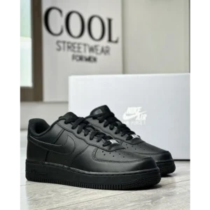 Stylish Nike Air Force 1 Black With Dust Bag Shoes For Men (TS885)