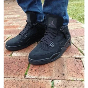 Stylish Nike Air Jordan Retro 4 Black Cat Shoes For Men (S1H03)
