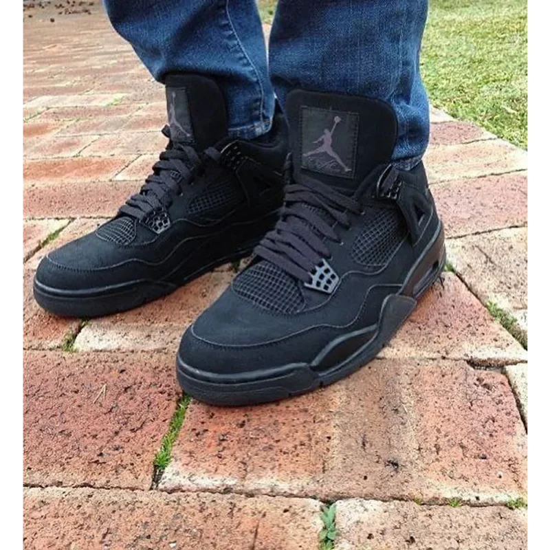Trendy Nike Air Jordan Retro 4 Black Cat Shoes For Men (S1H03)