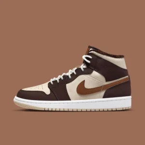 Trendy Nike Jordan 1 Mid Brown Basalt Oatmeal Mocha Shoes For Men (S1H07)