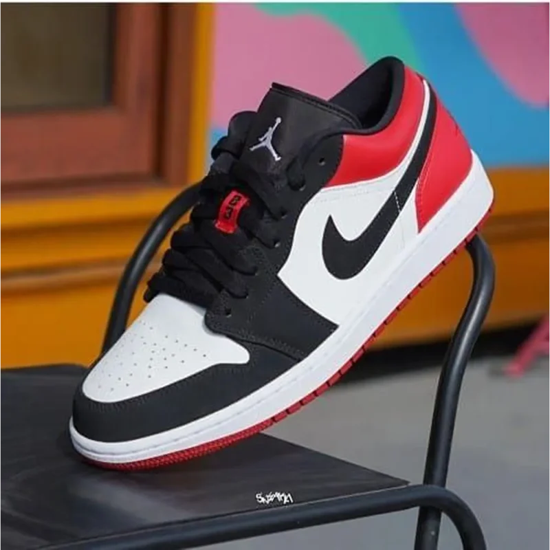 Trendy Nike Air Jordan Retro 1 Low Black Toe Shoes For Men (S1H19)