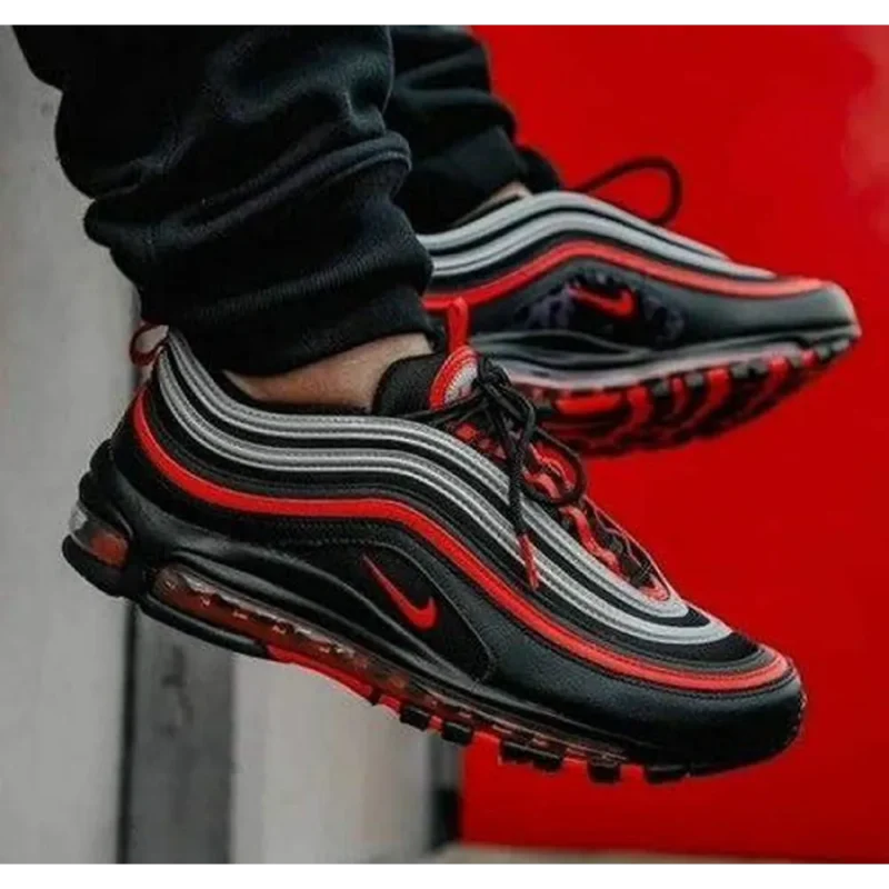 Trendy Nike Air Max 97 Reflective Bred Black Red Shoes For Men (SP139)