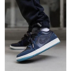 Trendy Nike Air Jordan 1 Low Pro Snake Skin Blue Shoes For Men (SP145)