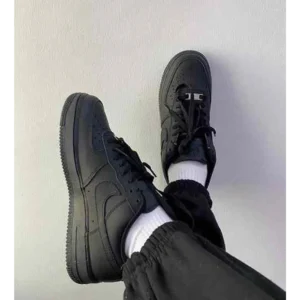 Trendy Nike Air Force 1 Black With Dustbag Pure Leather Shoes For Men (SF75)