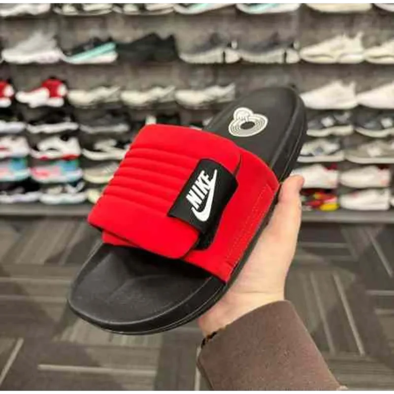 Trendy Nike Offcourt Adjust Red Flip Flops For Men (SF76)