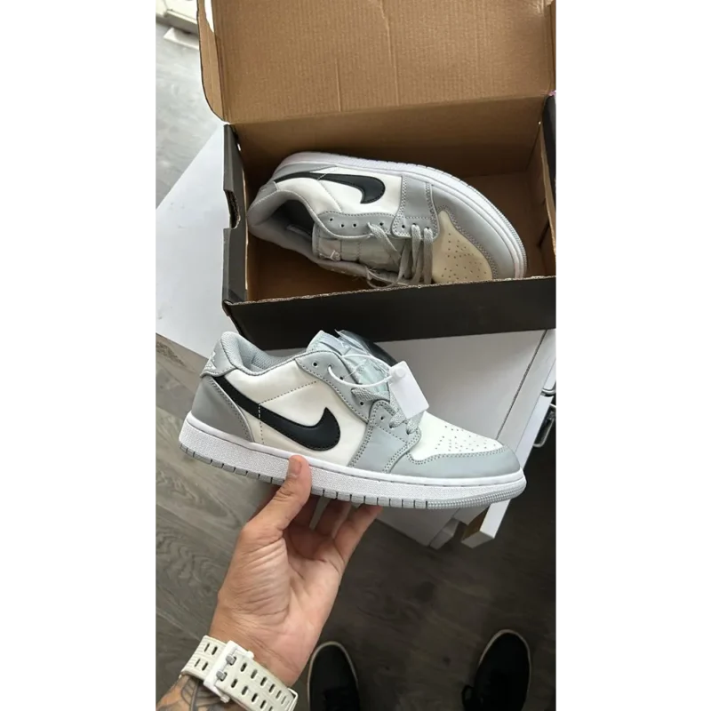 Stylish Nike Air Jordan Retro 1 Low Wolf Grey Shoes For Men (S1H33)