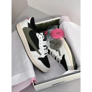 Stylish Jordan 1 Low Travis Scott Olive Shoes For Men (S1H40)
