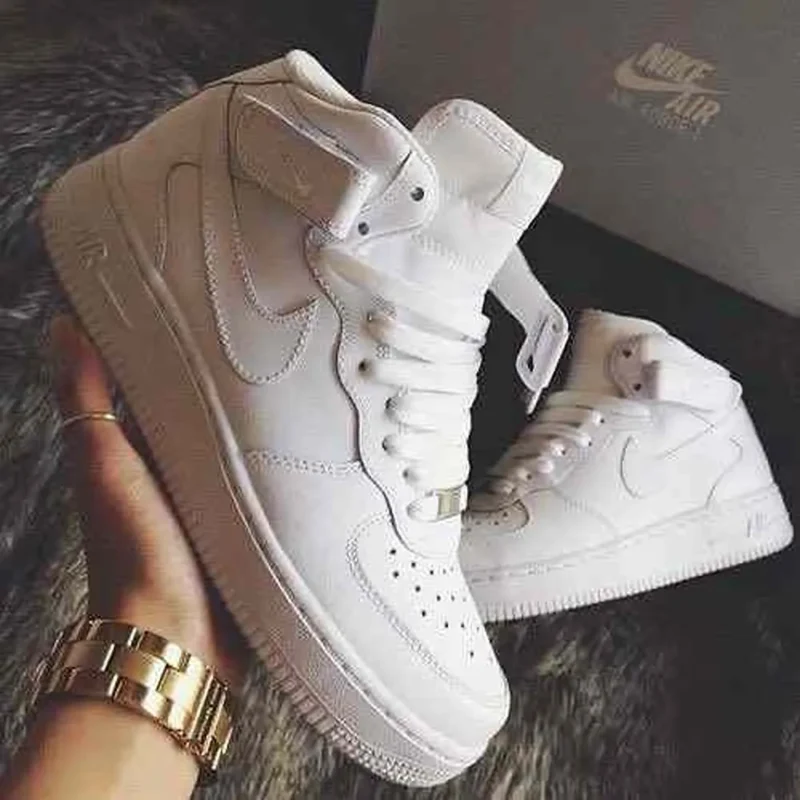 Premium Nike Air Force 1 Mid Long Leather Shoes For Men (BME73)