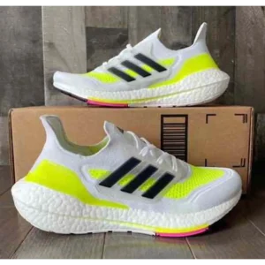 Premium Adidas Ultraboost 21 White Neon Shoes For Men (BME34)