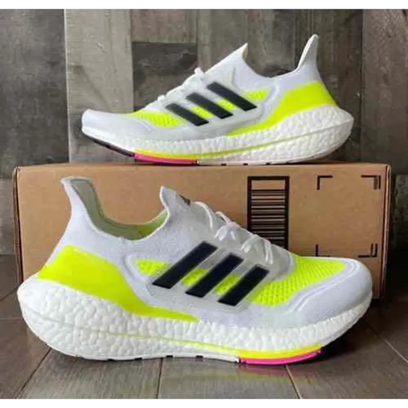 Premium Adidas Ultraboost 21 White Neon Shoes For Men (BME34)