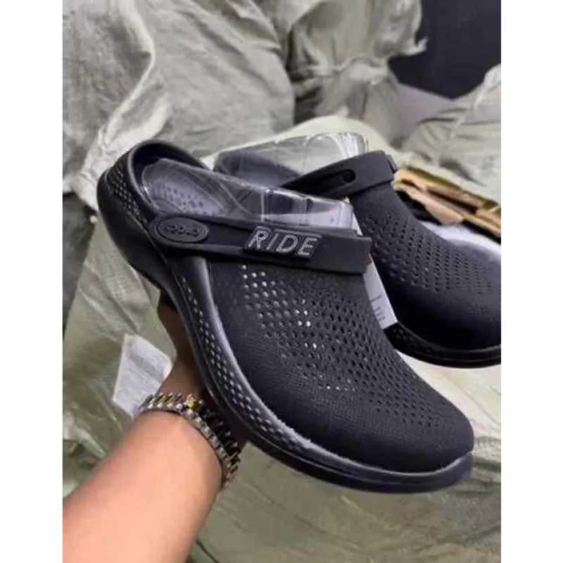 Premium Crocs Lite Ride 360 Full Black Clogs For Men (BME115)