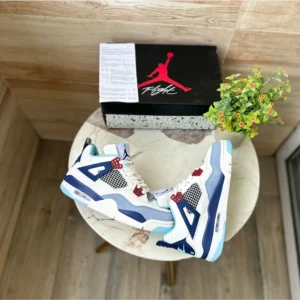Stylish Air Jordans Retro 4 Military Blue Shoes For Men (SIS329)