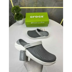 Premium Crocs Lite Ride Grey White Clogs For Men (SHI524)