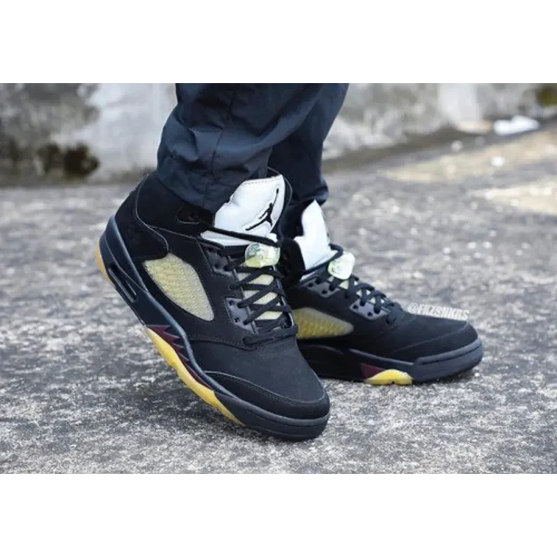 Classy Air Jordan 5 Burgundy X A Ma Maniere Shoes For Men (BSF1276)