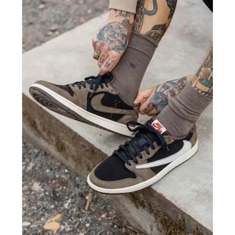 Classy Air Jordan 1 Low X Travis Scott Dark Mocha Shoes For Men (SP228)