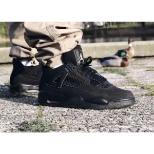 Classy Nike Air Jordan Retro 4 Black Cat Shoes For Men (S1H56)