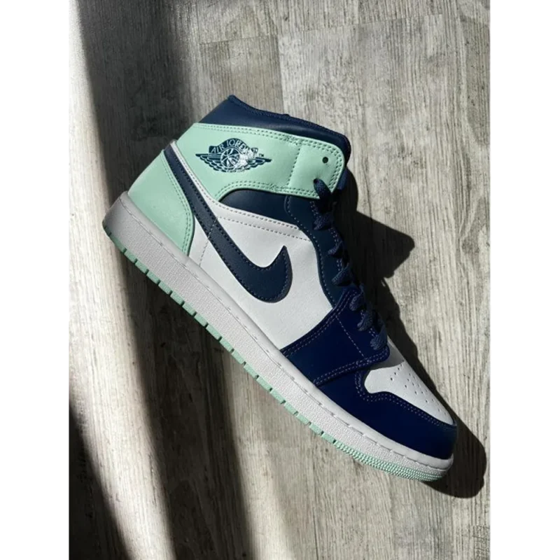 Premium Nike Air Jordan 1 Mid Blue Mint Shoes For Men (SFS1539)