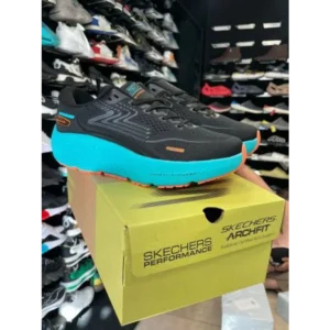 Trendy Skechers Go Run Max Road Black Blue Shoes For Men (FF559)