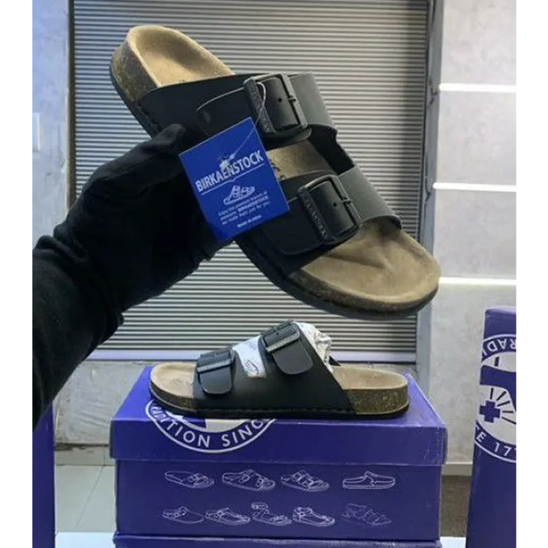 Trendy Birkenstock Slides Black For Men (FF591)