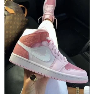 Trendy Nike Air Jordan 1 Mid Rosa Claro Shoes For Women (FF745)