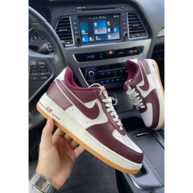 Trendy Nike Air Force 1 07 Lv8 Sail Maroon Shoes For Men (FF650)