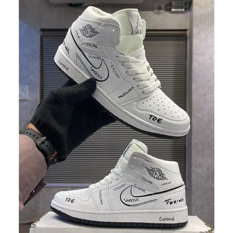 Trendy Nike Air Jordan 1 Mid Schematic Shoes For Men (FF675)