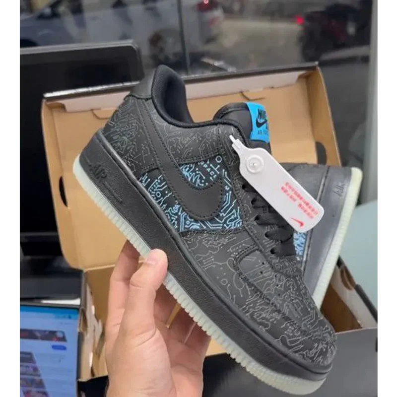 Trendy Nike Air Force 1 Computer Chip Glow In Dark Shoes For Men (FF694)