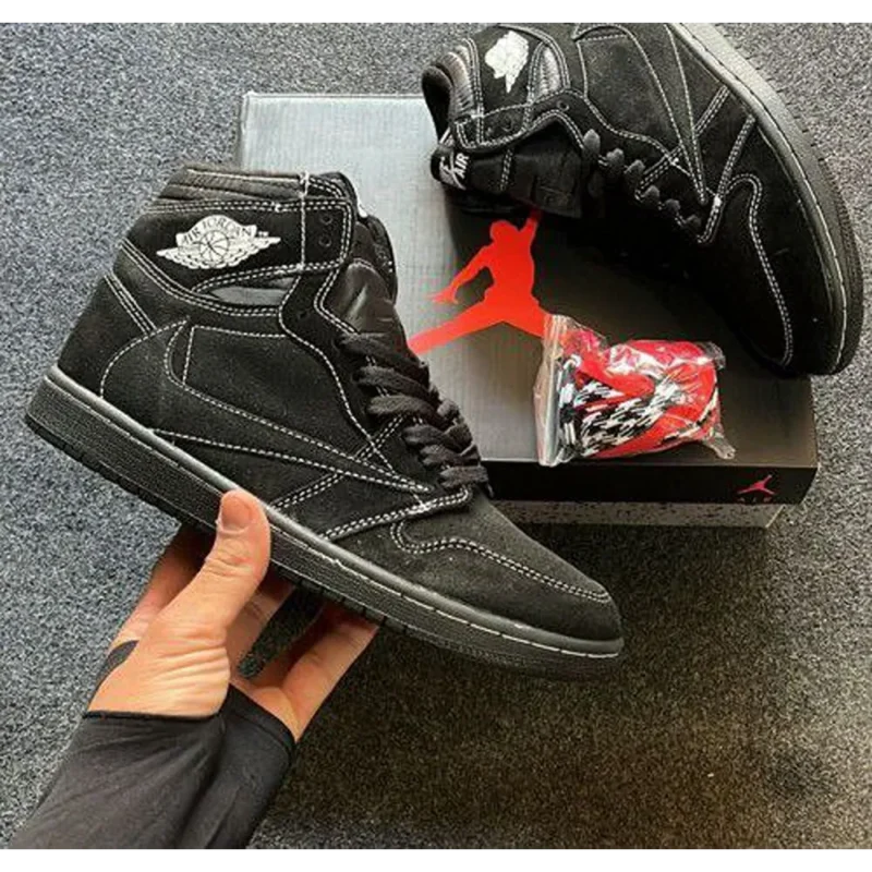 Trendy Jordan 1 Retro Low Sp Travis Scott Black Shoes For Men (FF695)