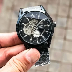 Premium Seiko Automatic Watch Full Black For Men (FT1409)