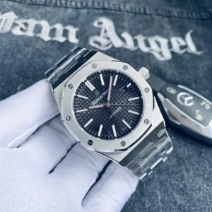 Stylish Audemars Piguet Royal Oak Watch Silver Black For Men (SG769)