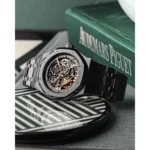 Stylish Audemars Piguet Royal Oak Watch Skeleton Automatic Black Black For Men (SG773)