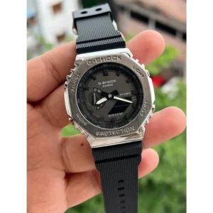 Stylish G Shock Watch 2100 Silver Black For Men (MGC80)