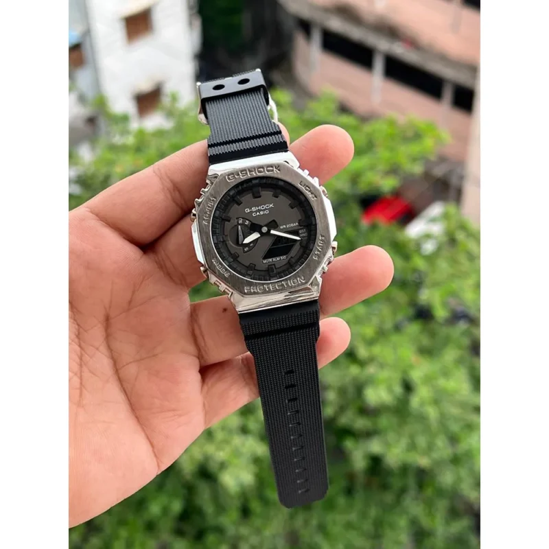 Stylish G Shock Watch 2100 Silver Black For Men (MGC80) (Copy)