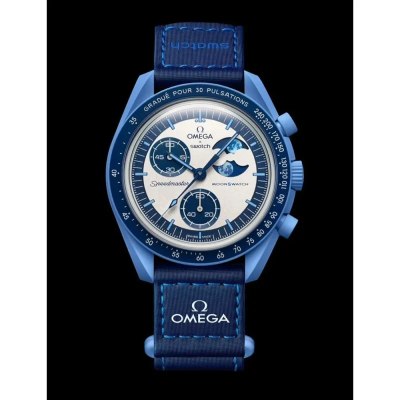 Stylish Omega Swatch Watch Blue For Men (MGC93)