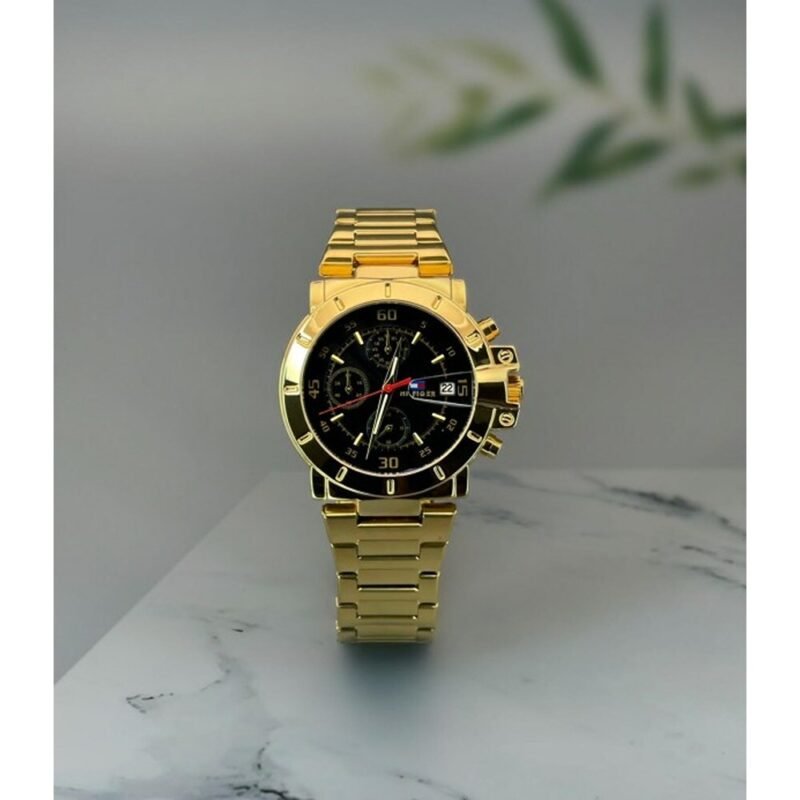 Superior Trendy Tommy Hilfiger Watch for Men, Gold (SG-039)