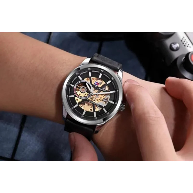 Tommy Hilfiger Watch Automatic Leather Belt For Men (CS171)