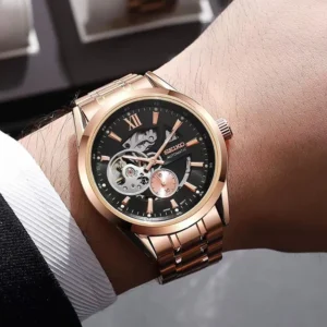 Trendy Seiko Automatic Watch All Working Open Back For Men (FT1382)