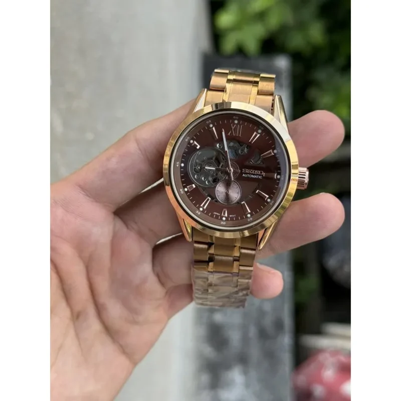 Trendy Seiko Automatic Watch All Working Open Back For Men (FT1383)