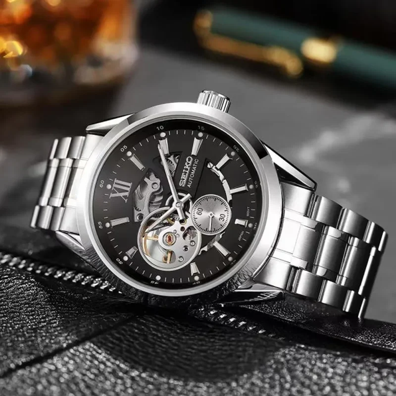 Trendy Seiko Automatic Watch All Working Open Back For Men (FT1386)